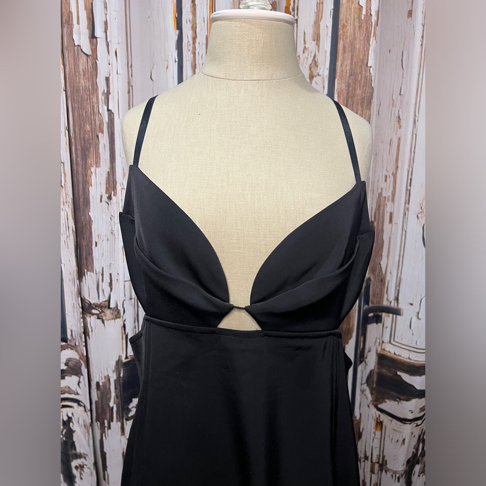 Homecoming AKIRA Sleek Black Zippered Dress - Picture 2 of 7